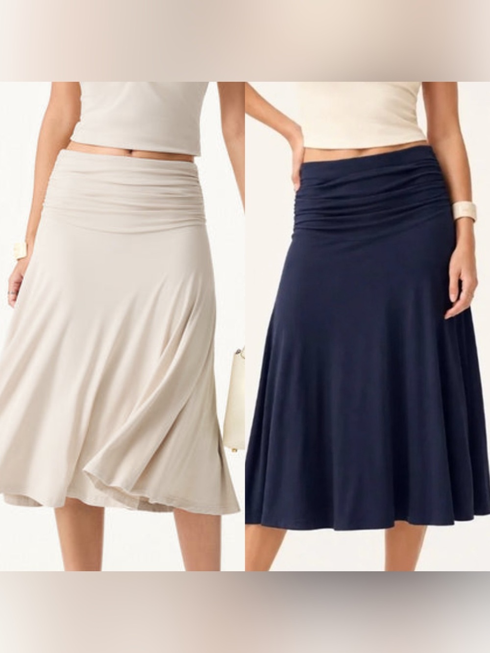 OGL Eco-SkinKiss® Flowy Side Ruched A-line Midi Skirt Bundle XL